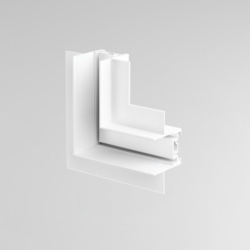 Jonction en L à plat - Rail encastré - Profond - Blanc - MAGNETIC 26