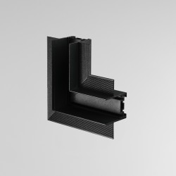 Jonction en L à plat - Rail encastré - Profond - Noir - MAGNETIC 26