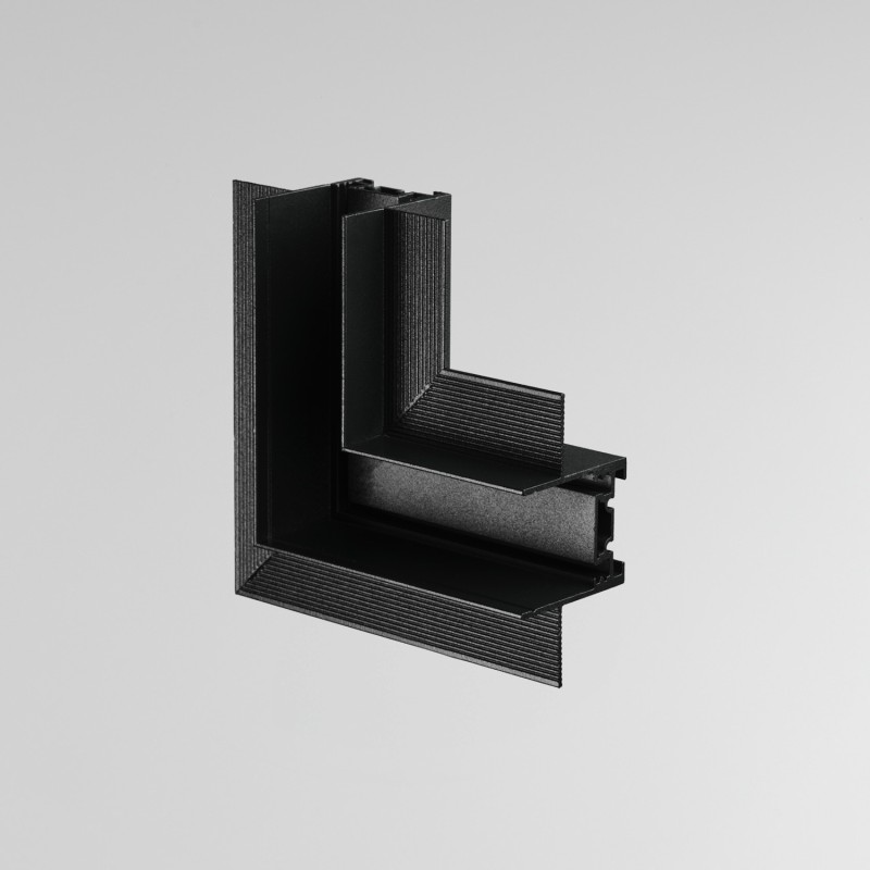 Jonction en L à plat - Rail encastré - Profond - Noir - MAGNETIC 26