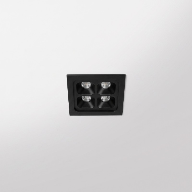 Spot LED encastrable 4 faisceaux - 8W - Noir - PIXEL