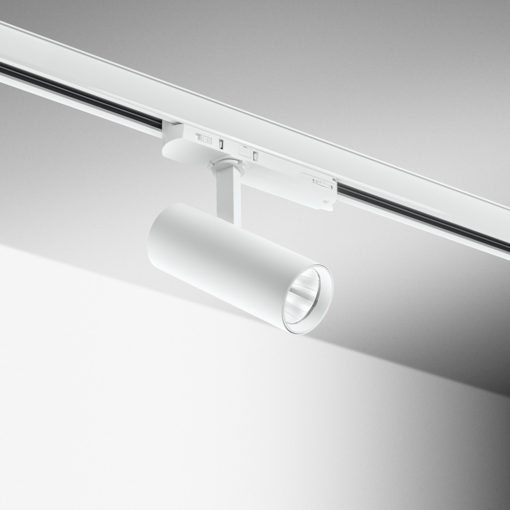Spot LED sur rail orientable 355° 10W Blanc - 3CCT - ORBIS