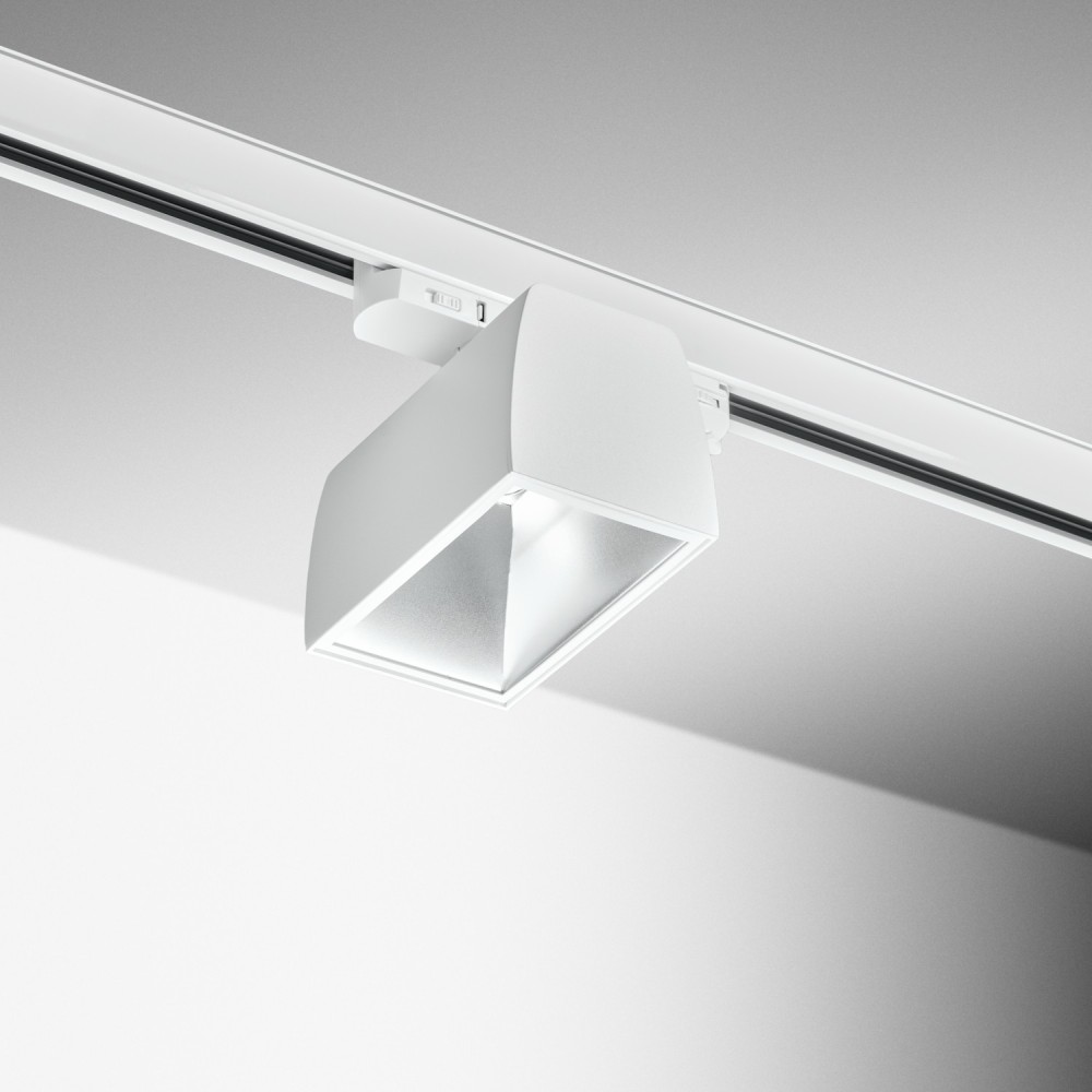 Spot LED sur rail orientable 355° 30W Blanc - 3CCT - CUBOZ