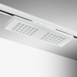 Spot LED sur rail à optiques multiples 36W - Blanc - LUNAT