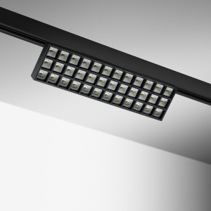 Spot LED rectangle sur rail orientable 355° 20W Noir - 230V - LUMYA