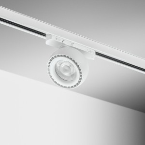 Spot LED sur rail à tête ronde 28W - Blanc - 3CCT - APOLO
