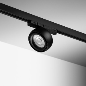 Spot LED sur rail à tête ronde 28W - Noir - 3CCT - APOLO