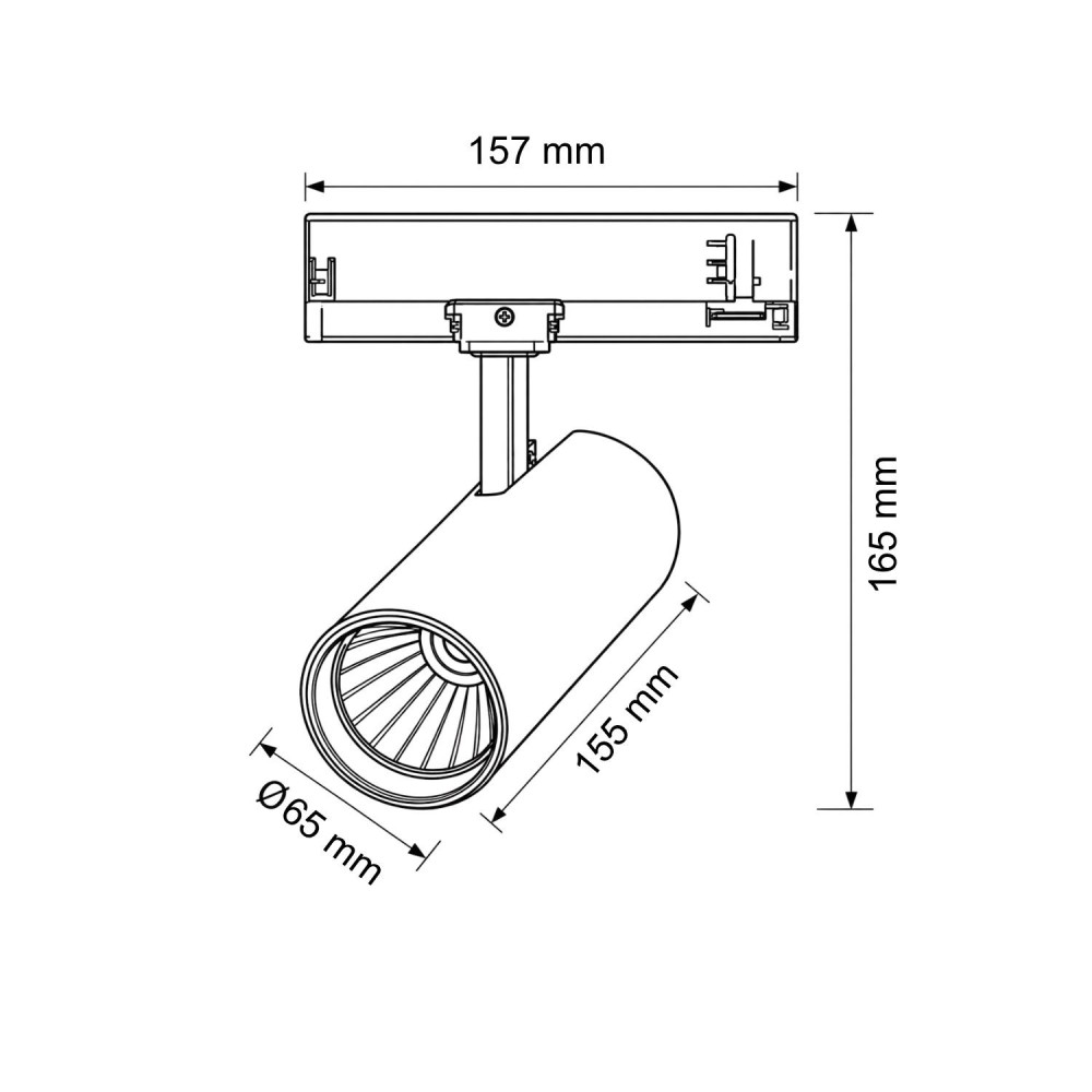 Spot LED sur rail avec réflecteur facetté 20W - Blanc - 3CCT - ORBIS