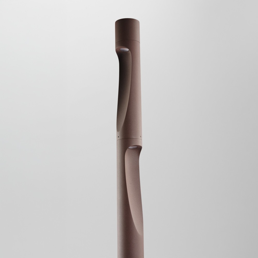 Borne LED architecturale 12W MOAII 2 faisceaux tête rotative corten