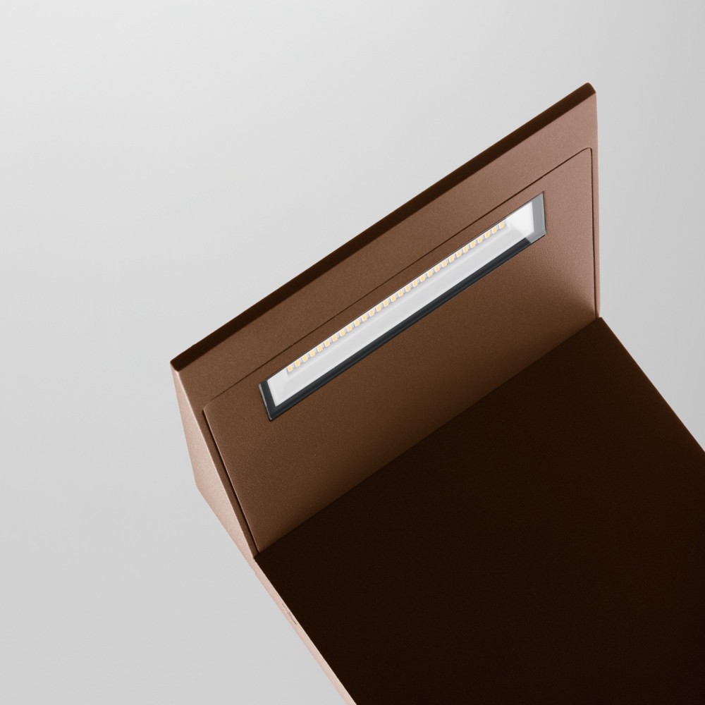 Borne LED pour jardin, terrasse et allée PRISMA - 10W - Corten