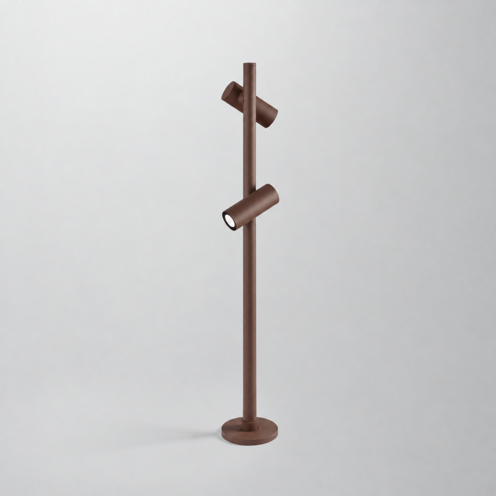 Borne LED extérieur à 2 têtes rotatives - 12W - 80cm VARIO Corten