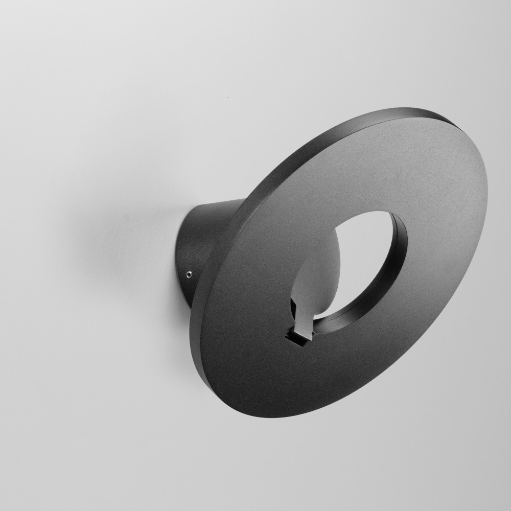 Applique LED murale anthracite 9W, tête circulaire inclinable - JUSTA