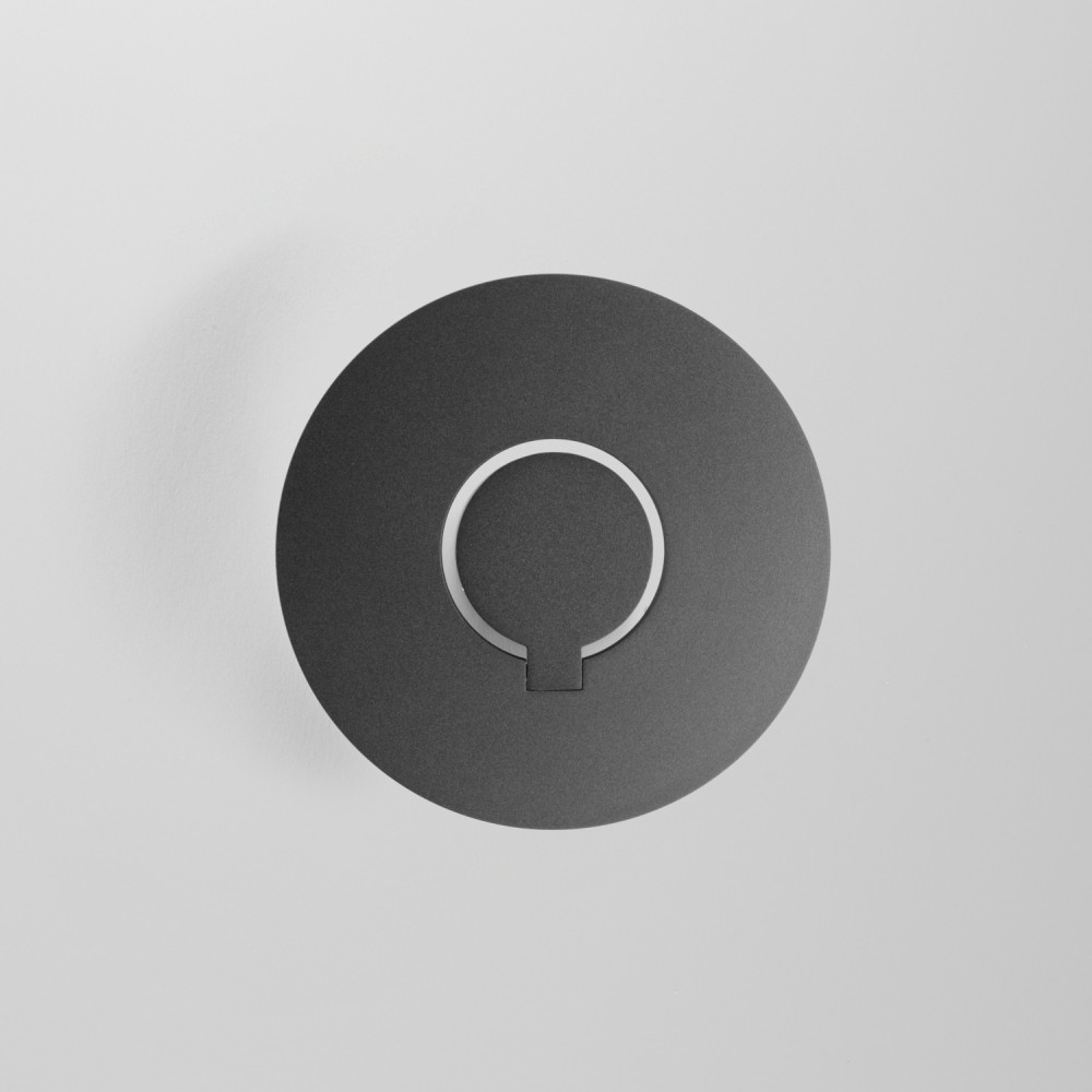 Applique LED murale anthracite 9W, tête circulaire inclinable - JUSTA