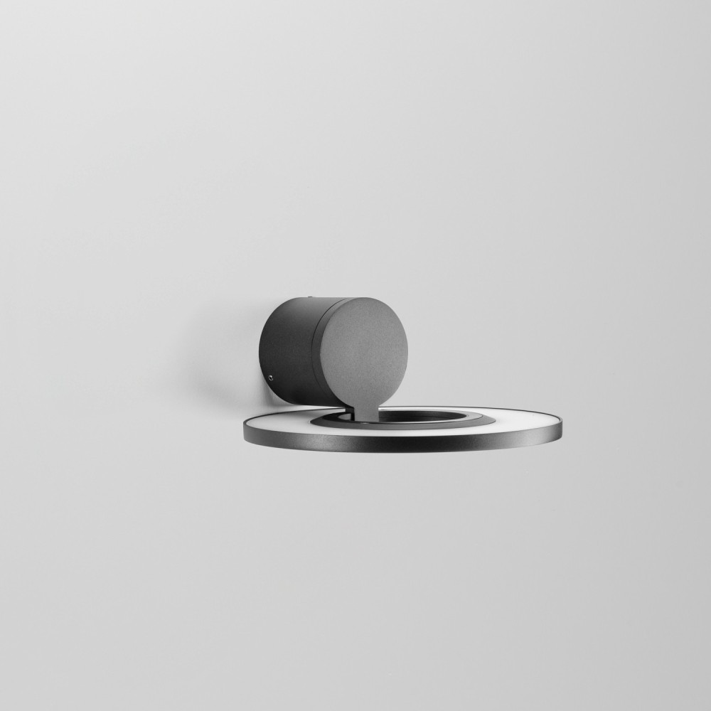 Applique LED murale anthracite 9W, tête circulaire inclinable - JUSTA