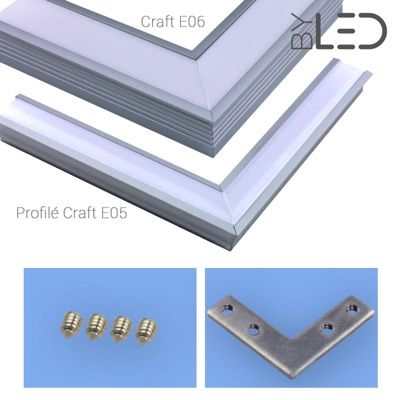 Connexion d'angle à plat pour profilé LED encastrable