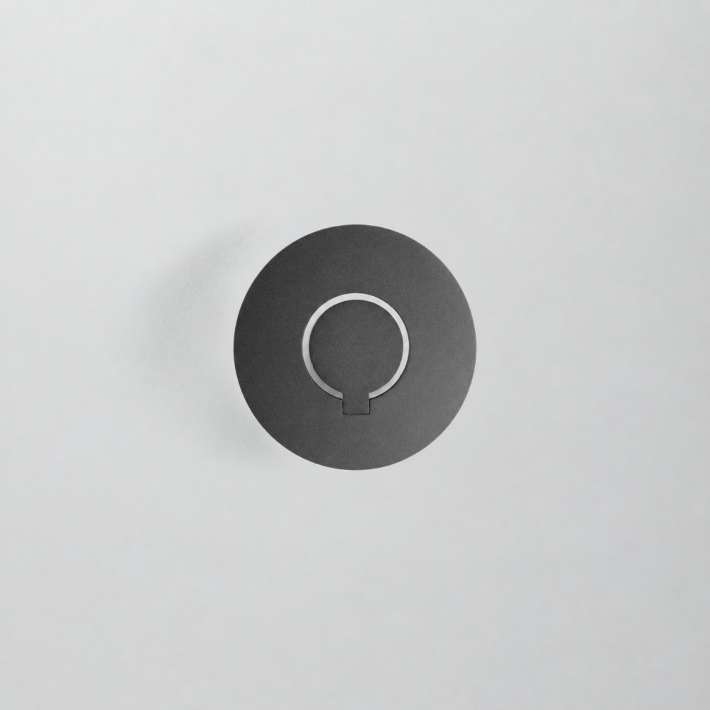 Applique LED murale anthracite 8W, tête circulaire inclinable - JUSTA