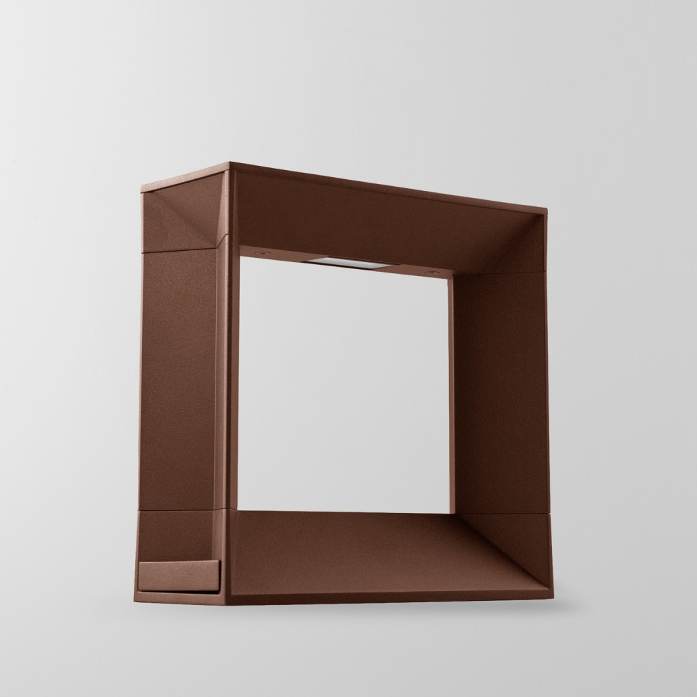 Borne LED extérieure AURAL 8W corten – Diffusion avant et arrière
