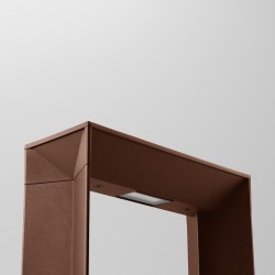 Borne LED géométrique - 21 cm - 8W - Corten - AURAL