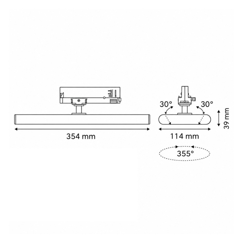 Spot LED sur rail à optiques multiples 36W - Blanc - 230V - LUNAT