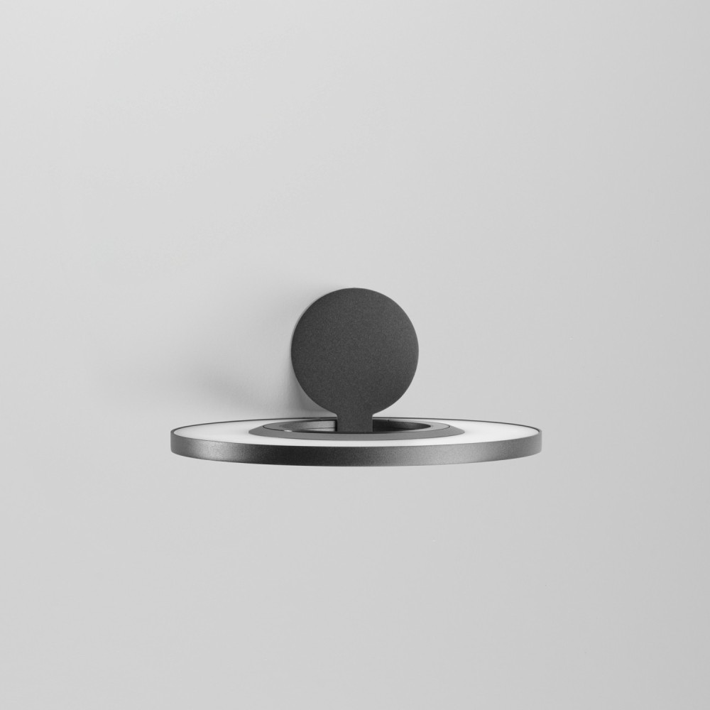 Applique LED murale anthracite 8W, tête circulaire inclinable - JUSTA