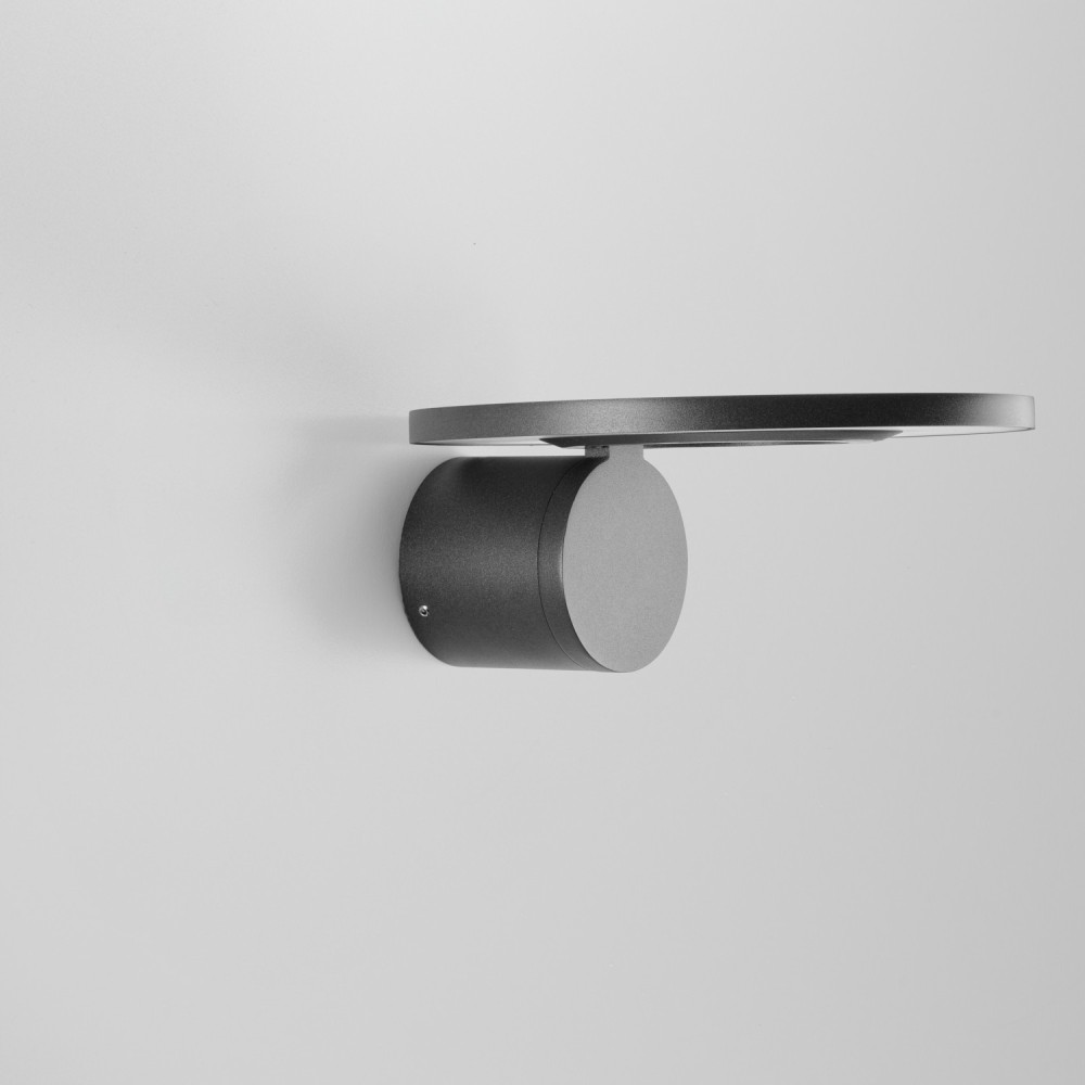 Applique LED murale anthracite 8W, tête circulaire inclinable - JUSTA