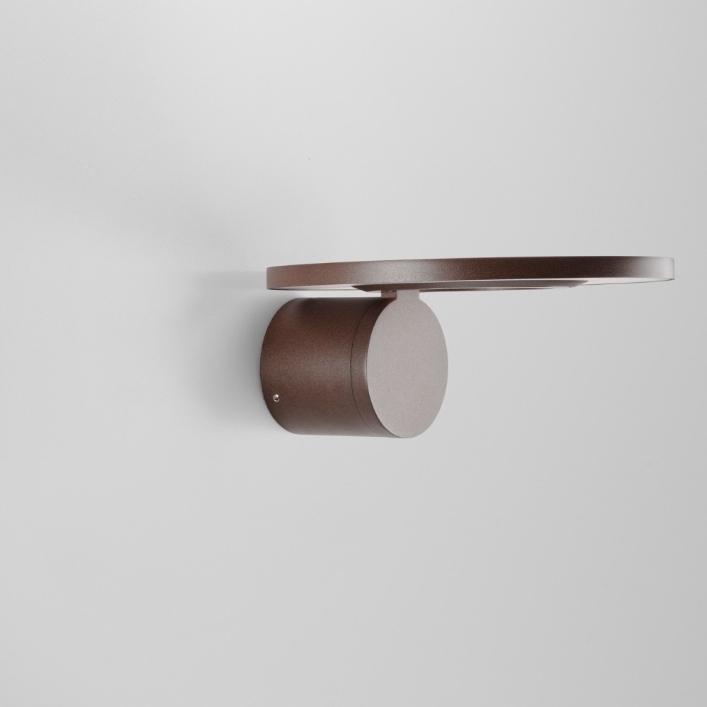 Applique LED murale corten 8W, tête circulaire inclinable - JUSTA