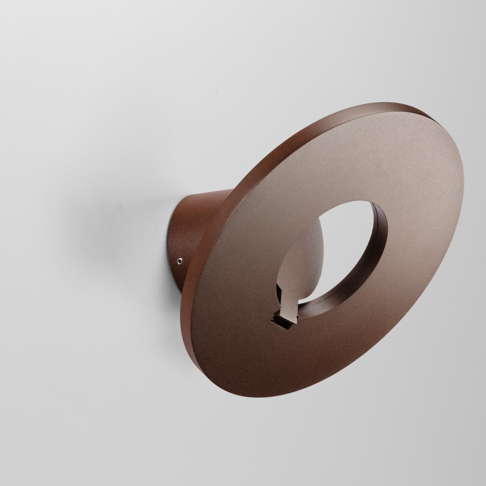 Applique LED murale corten 8W, tête circulaire inclinable - JUSTA