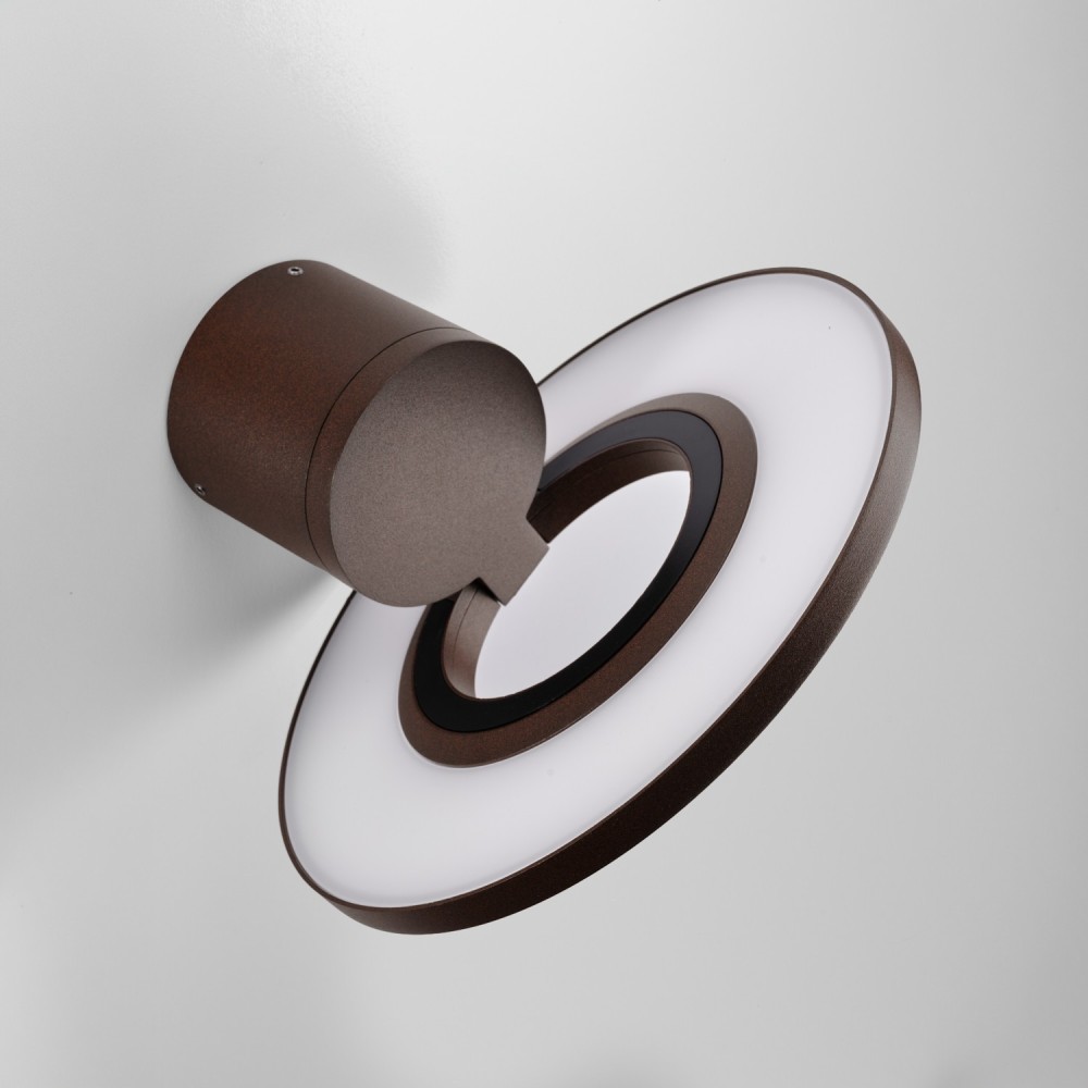 Applique LED murale corten 8W, tête circulaire inclinable - JUSTA