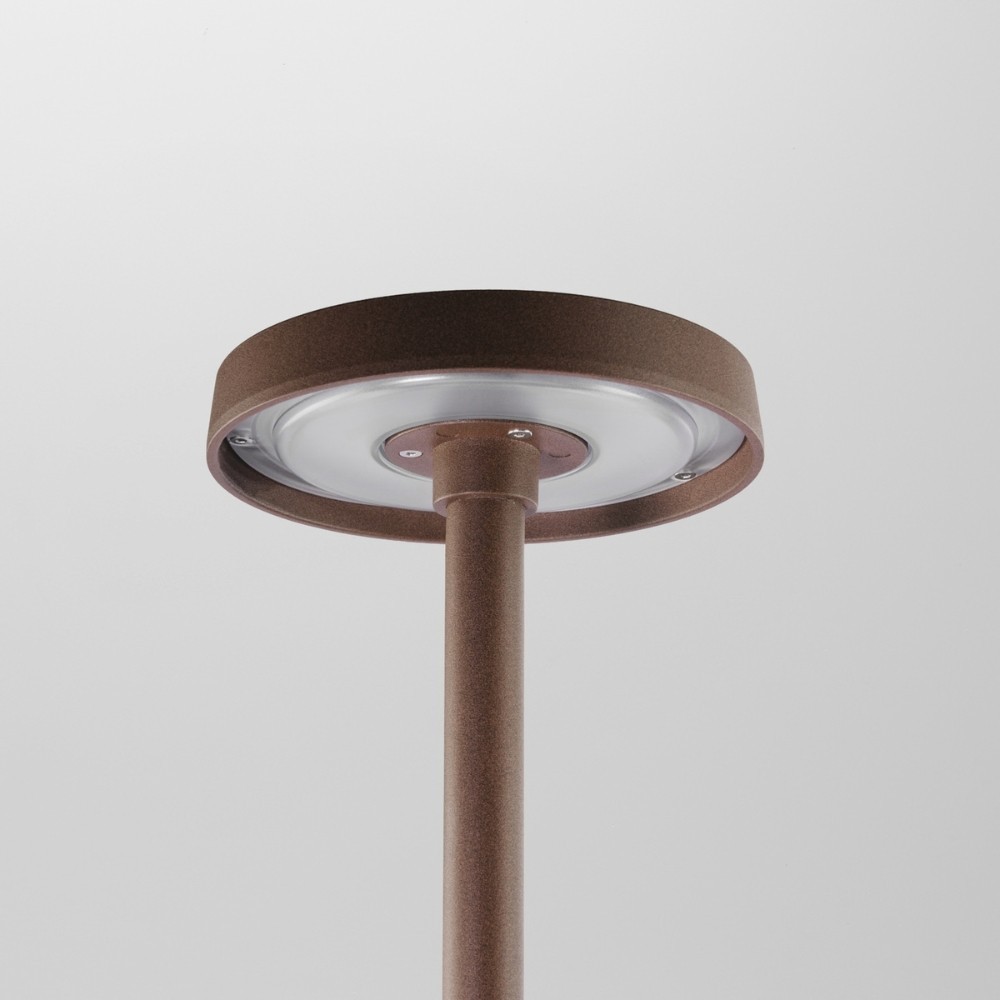 Borne LED d'extérieur fine 7W  design luxe - Corten