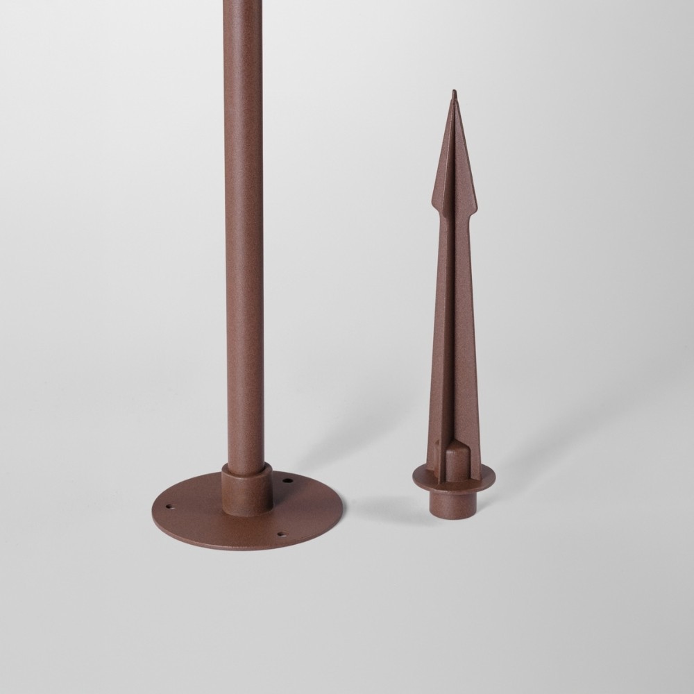Borne LED d'extérieur fine 7W  design luxe - Corten