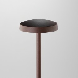 Borne LED extra fine d'extérieur à tête bombée - 7W - 100 cm - Corten - HAALÖ