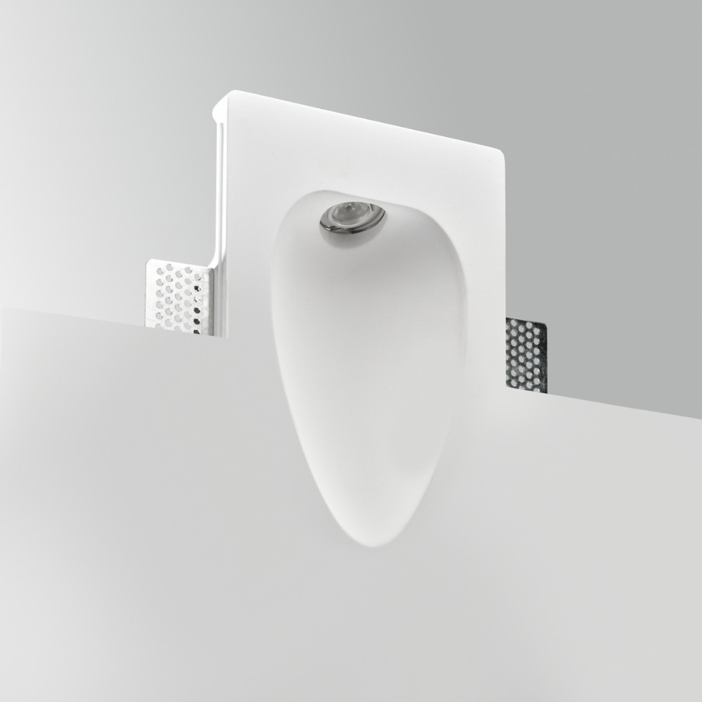 Spot LED encastré mural en plâtre, forme de goutte - Staff