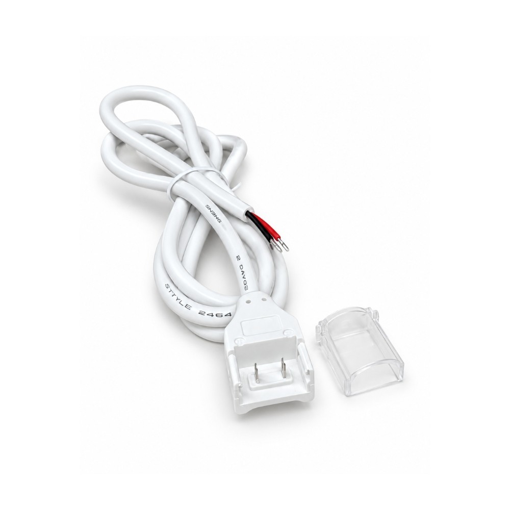 Connecteur d'alimentation étanche pour ruban LED COB Performance IP68 de 12mm de large - longueur de câble 100cm