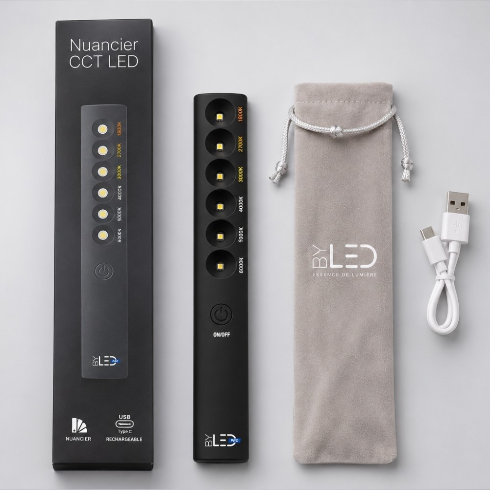 Nuancier LED 6CCT portable – Comparateur de 6 températures de couleur | BYLED