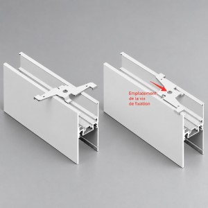 Clip de fixation en applique pour rail magnétique profond en suspension ou en applique - Blanc - MAG26