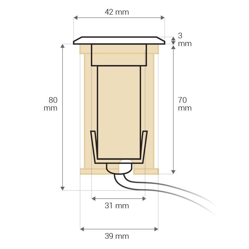 Spot LED encastré de sol rond inox 1W - 12V - QINOX 42 mm