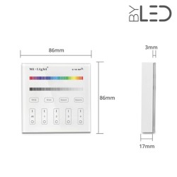 Télécommande murale 4 zones RGB + blanc - MiBoxer B3 - Blanc
