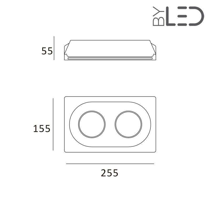 Spot encastrable en plâtre rond orientable double STAFF