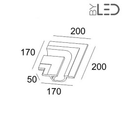 Profil linéaire d'angle intérieur en plâtre pour ruban LED STAFF
