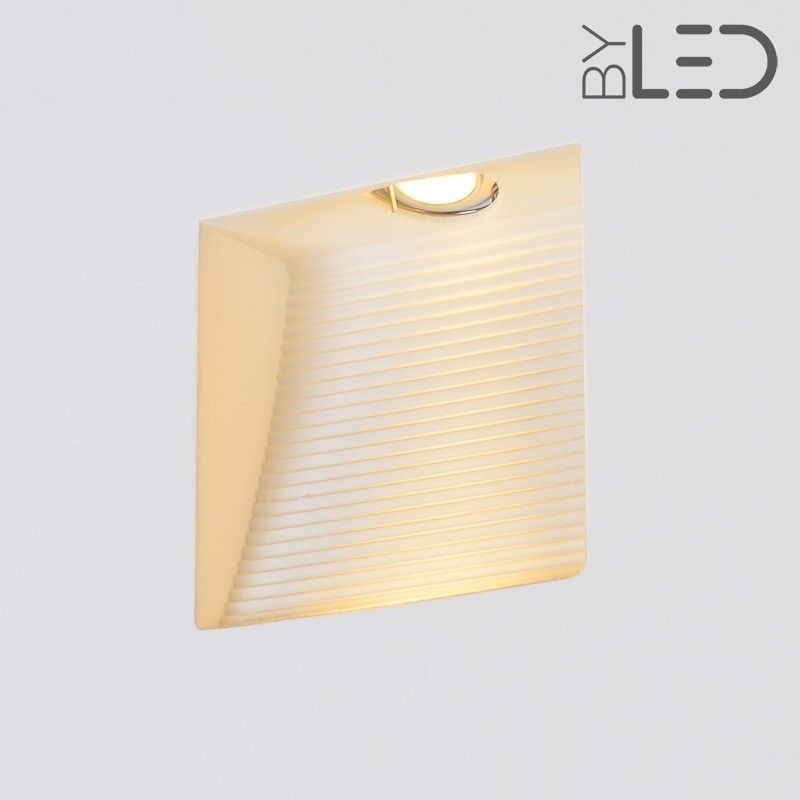Spot LED encastré mural carré strié - 1W STAFF