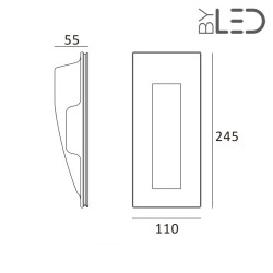 Spot LED encastré mural linéaire - 1W STAFF MEC02
