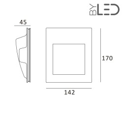 Spot LED encastré mural carré - 1W STAFF MEC03