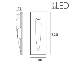Spot LED encastré mural goutte allongée - 1W STAFF MEG02