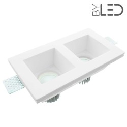Spot encastrable en plâtre carré profond double STAFF - PEC22