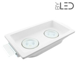 Spot encastrable en plâtre carré orientable double STAFF - PEC25