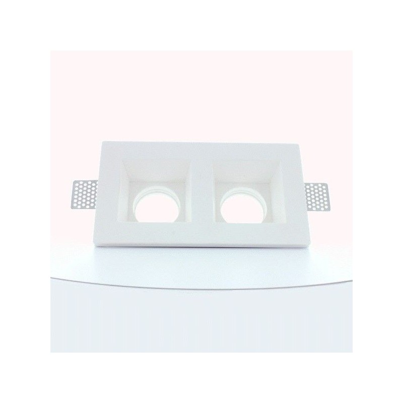 Spot encastrable en plâtre carré profond double STAFF
