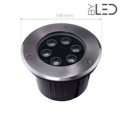 Spot LED encastré de sol RGB - 6W - 12V - Inox - TERRA 6