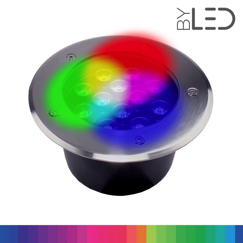 Spot LED encastré de sol en inox RGB 12W – Extérieur étanche - ®