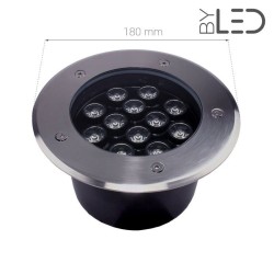 Spot LED encastré de sol RGB - 12W - 12V - Inox - TERRA 12