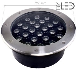 Spot LED encastré de sol RGB - 24W - 12V - Inox - TERRA 24
