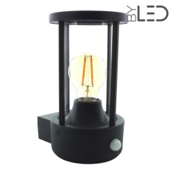 Applique LED extérieure à détecteur de mouvement sans ampoule E27 - 230V - Anthracite - TRADI